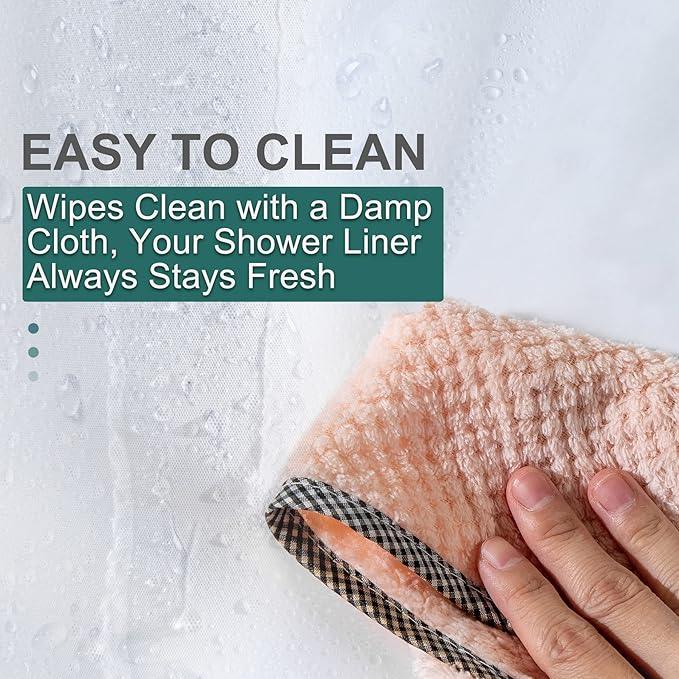 AmazerBath 78 Inch Shower Curtain Liner Clear Plastic, Long Shower Curtain Heavy Duty 8G, Premium PEVA Weighted Shower Curtains for Bathroom with 3 Big Stones and Grommets, 72x78 Inches - ModernBath