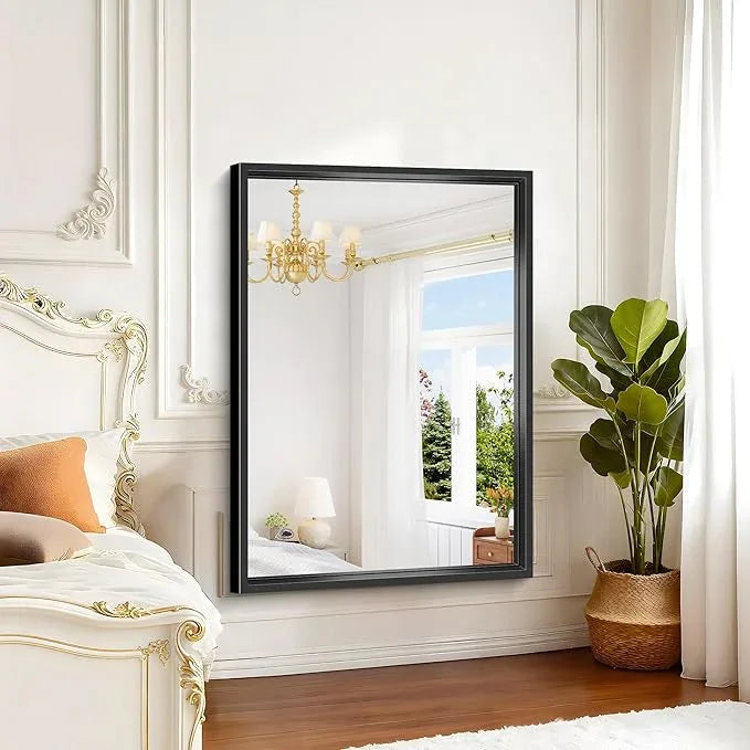 CIVENO Black Bathroom Mirror, 36x48 Inch Large Rectangle Mirror, 0.6" Thickened Deep Frame Mirrors for Wall Over Sink, Brushed, Shatterproof Tempered Glass, Antirust, Horizontally or Vertically - ModernBath