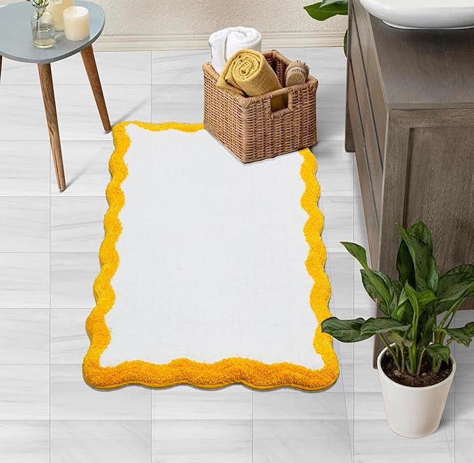 C23 Luxury Bathroom Rugs, Bath Mat - 20"x32" | 2200 GSM Tufted Cotton Bathroom Mat | Ultra-Absorbent Quick Dry, Heavyweight Non-Slip Bathmat | Thick Soft Plush Machine Washable Bath Rug - ModernBath