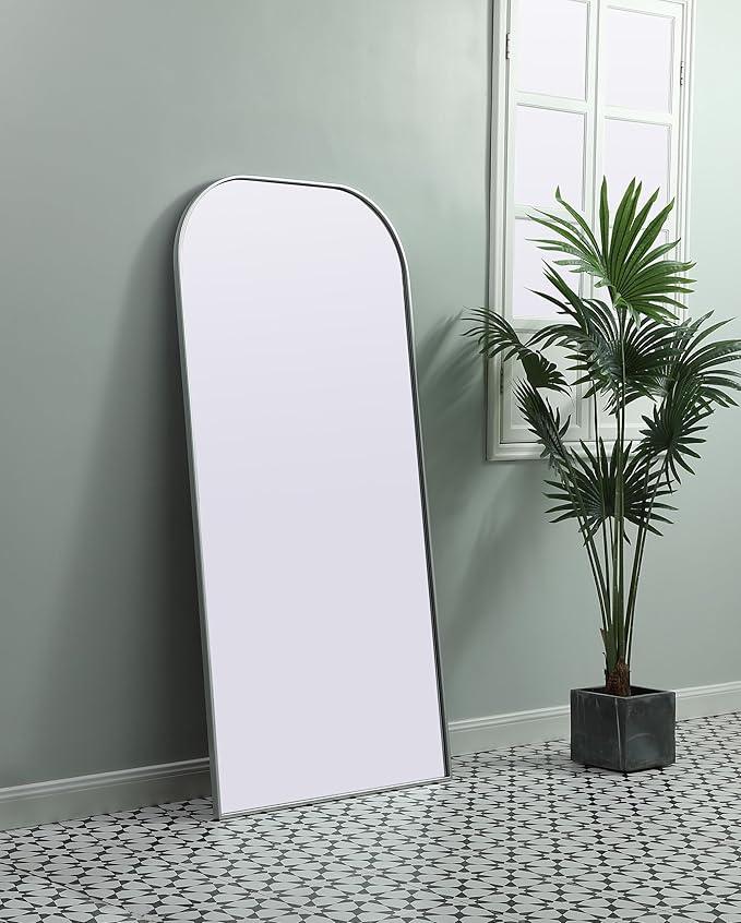Illuminate, Metal Frame Arch Full Length Mirror 32X66 Inch in, Modern, Silver - ModernBath