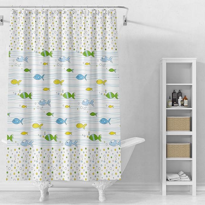 TIKABC Shower Curtain Liner, 4G PEVA Square Shower Liner, Plastic Waterproof Shower Curtains, 72x72 inch with Grommet Holes 3 Magnetic Weights - ModernBath