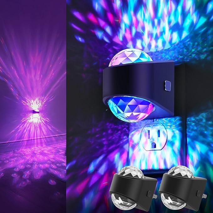 Night Lights Plug into Wall, Star Projector for Bedroom [2 Pack] Night Light Projector for Kids, 9-Color RGB Galaxy Nightlight with Dusk to Dawn Sensor for Bathroom, Home Gaming Room Decor Gifts - ModernBath