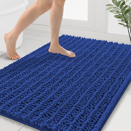 Smiry Bathroom Rugs Mat 40x32, Extra Soft Absorbent Chenille Bath Rugs, Non Slip Rubber Backing Machine Washable Quick Dry Bath Mats for Bathroom Floor, Tub, Shower, Home Decor Accessories, Royal Blue - ModernBath