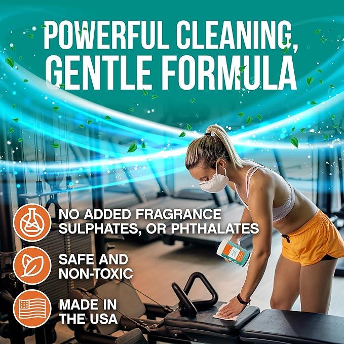 Fresh Nest Fitness Equipment Wipes - Cleaning Wipes for Yoga Mats, Pilates Studios, Gyms, Peloton & Cycle Bikes, Spas - Fragrance-Free Wipes Surface Cleaning for Home, Office, Gym 75-Count - ModernBath