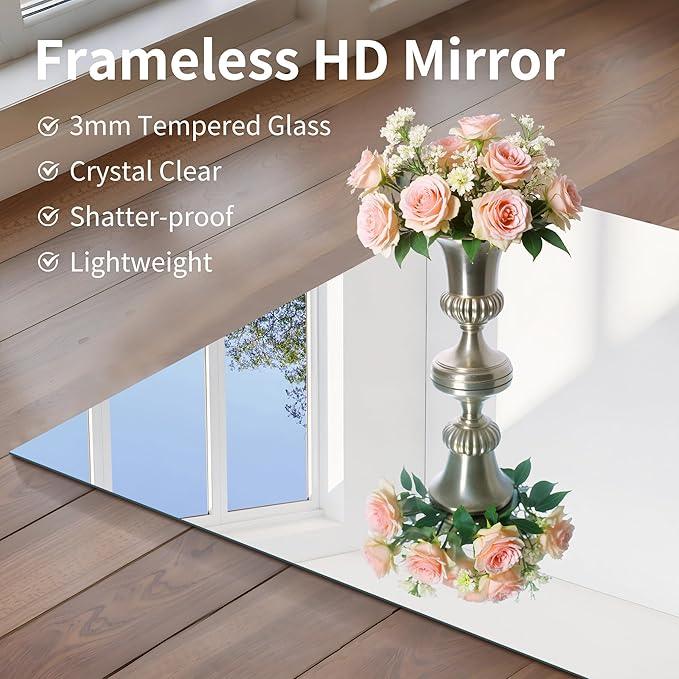 CILIBER Large Frameless Mirror, 55x36 Frameless Bathroom Mirrors for Over Sink, Upgraded Shatterproof Rectangular Wall Mirror for Bathroom,Bedroom,Living Room and Entryway - ModernBath