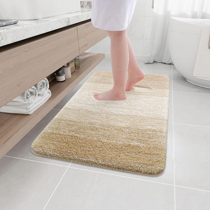 Arotive Microfiber Bathroom Rugs, Shaggy Soft and Absorbent Bath Rug, Non-Slip, Thick Plush Machine Washable Dry Bath Mats for Bathroom, Tub and Shower, 36x24, Camel, Rectangular - ModernBath