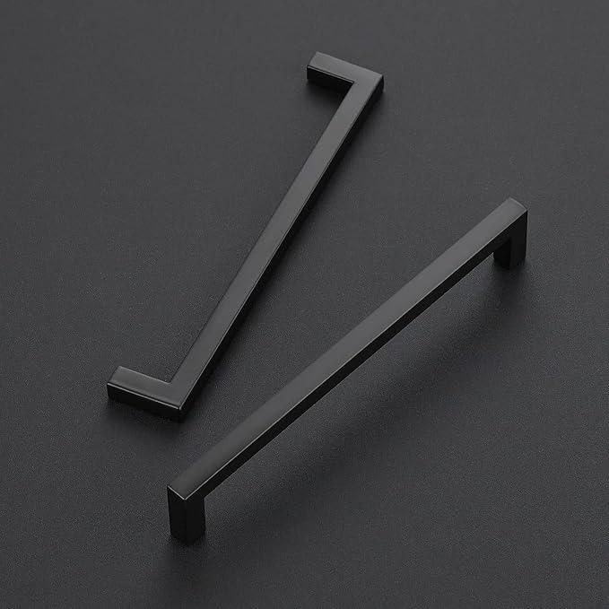 Ravinte 15 Pack Solid 6-1/4 Inch Center to Center Slim Square Bar Drawer Handles - Cabinet Hardware Pulls in Matte Black for Kitchen and Drawers - ModernBath