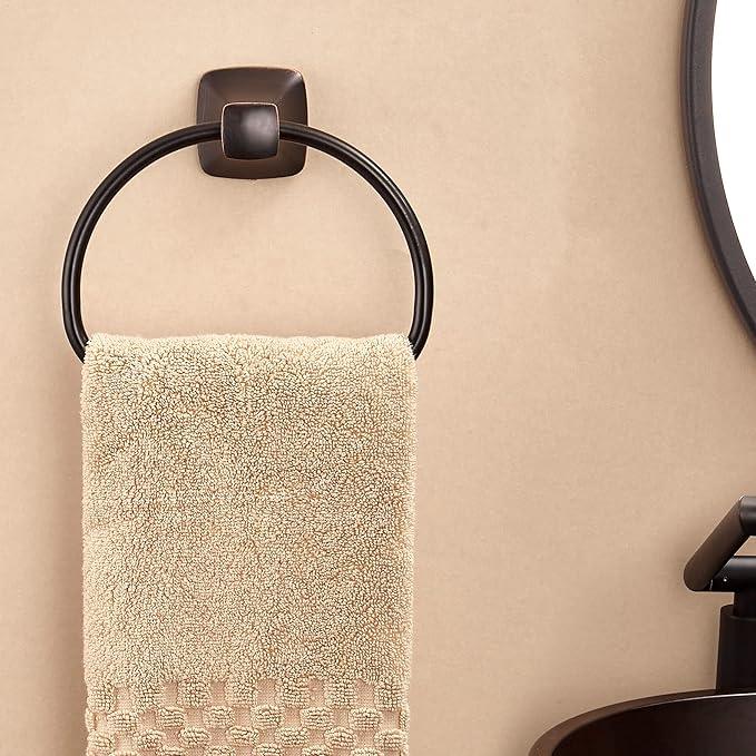 KOCUUY Bronze Towel Holder, Oil Rubbed Bathroom Towel Ring, Bath Hand Towel Hangers Wall Mounted Farmhouse Rustic ORB - ModernBath