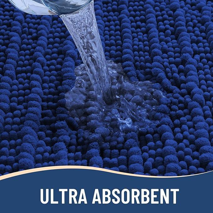 Arotive Luxury Chenille Bathroom Rug Mat, Extra Soft Thick Absorbent Shaggy Bath Rugs, Non-Slip Machine Wash Dry, Plush Bath Mats for Bathroom, Shower and Tub, 24x16, Royal Blue - ModernBath