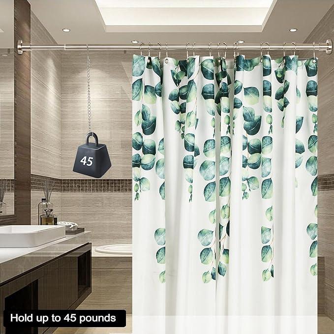 Artiwell Heavy Duty Shower Rod, Adjustable Shower Curtain Rod, Expandable 47-84 Inch, Permanent Mount Shower Rod, Never Rust Stainless Steel For Window Curtain and Closet, Brushed Nickel - ModernBath