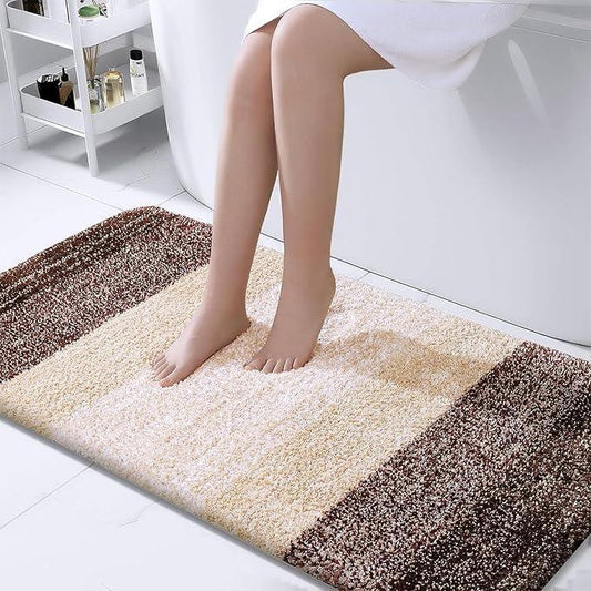 OLANLY Bathroom Runner Rugs 47x24, Extra Soft Absorbent Microfiber Bath Rugs, Rubber Backing, Quick Dry, Machine Washable Bath Mats for Bathroom Floor, Tub and Shower, Home Decor Accessories, Brown - ModernBath