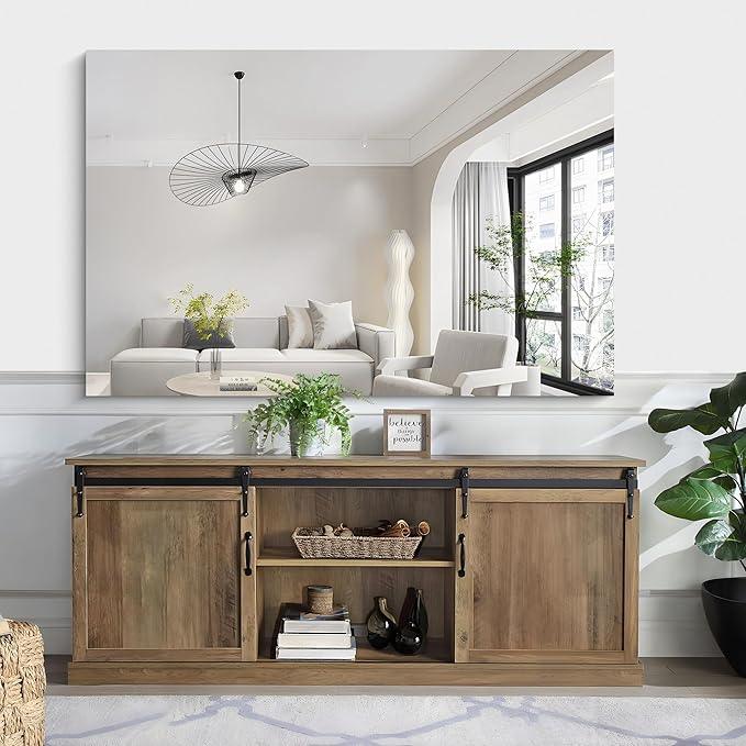 KOCUUY Large Frameless Mirror, 55x36 Inch Rectangle Bathroom Vanity Mirror for Over Sink, Upgraded Shatterproof Unframed Design for Bedroom, Living Room, Entryway - ModernBath
