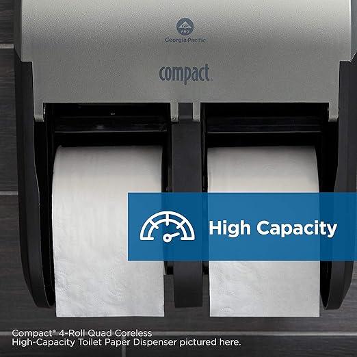 Georgia-Pacific Compact Coreless 2-Ply Recycled Toilet Paper by GP PRO (Georgia-Pacific), 19378, 1,500 Sheets Per Roll, 18 Rolls Per Case - ModernBath