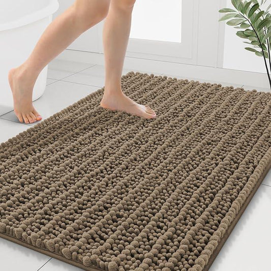 Smiry Bathroom Rugs Mat 40x32, Extra Soft Absorbent Chenille Bath Rugs, Non Slip Rubber Backing Machine Washable Quick Dry Bath Mats for Bathroom Floor, Tub, Shower, Home Decor Accessories, Camel - ModernBath
