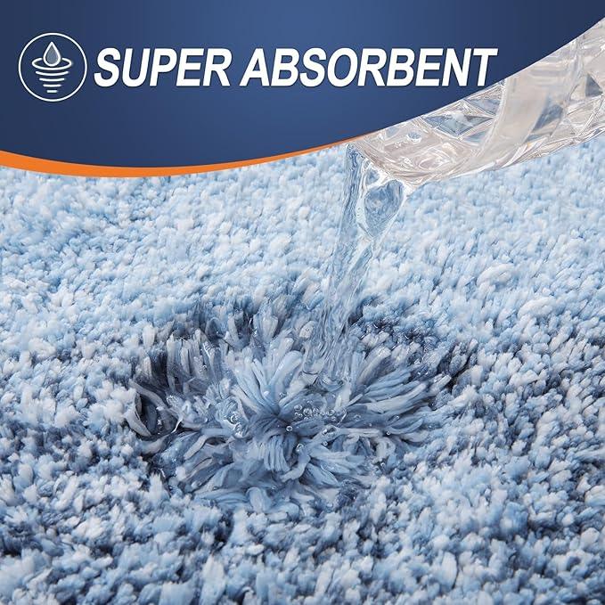 OLANLY Bathroom Runner Rugs 59x20, Extra Soft Absorbent Microfiber Bath Rugs, Rubber Backing, Quick Dry, Machine Washable Bath Mats for Bathroom Floor, Tub and Shower, Home Decor Accessories, Blue - ModernBath