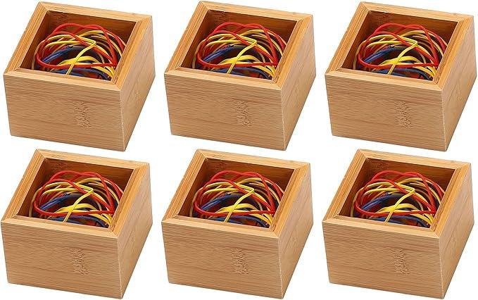 YBM Home Bamboo Drawer Organizer Storage Box for Kitchen Drawer, Junk Drawer, Office, Bedroom, Children Room, Craft, Sewing, and Bathroom, 6 Pack 3x3x2 inch - ModernBath
