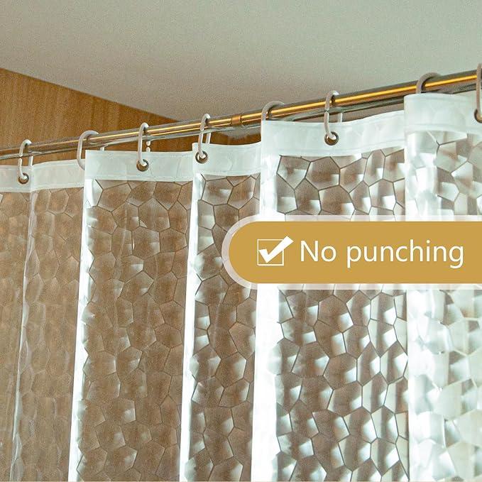 NTBAY EVA Clear Shower Curtain with Water Cube, Water-Repellent Liner with 3 Magnets for Bathroom, 72x84 Inches - ModernBath