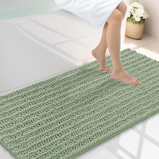 Smiry Bathroom Rugs Mat 47x24, Extra Soft Absorbent Chenille Bath Rugs, Non Slip Rubber Backing Machine Washable Quick Dry Bath Mats for Bathroom Floor, Tub, Shower, Home Decor Accessories, Sage Green - ModernBath
