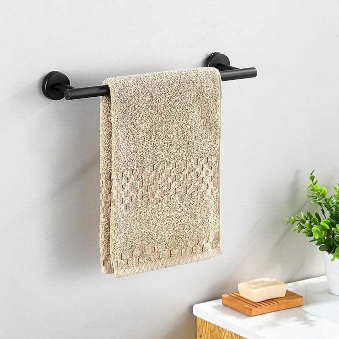 10-Pieces Matte Black Bathroom Accessories Set, Stainless Steel Bathroom Hardware Set, Bath Towel Bar Set, Towel Racks for Bathroom Wall Mounted. - ModernBath