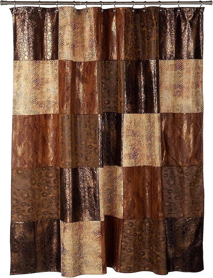 Zahari Home 13pc Zambia Animal Shower Curtain Set & Hooks - Classic Fabric Shower Curtain - Unique Western Country Design - ModernBath