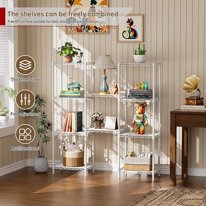 Small 5 tire Shelves Storage Wire Shelving Unit Metal Shelf Adjustable Organizers Storage Shelving for Bathroom Laundry Room Kitchen Pantry10”D x 16”W x 55”H White - ModernBath