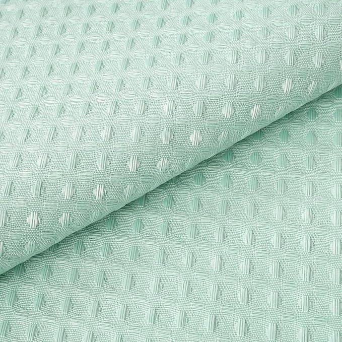 River Dream Heavyweight No Hooks Required Dotted Waffle Weave Shower Curtain with Snap in Liner - 71W x 74H,Hotel Grade,Spa Like Bath Curtain,Misty Blue - ModernBath