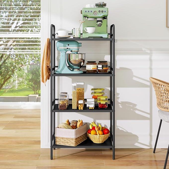 HDANI Storage Shelves, 4-Tier Metal Storage Rack with Shelf,Shelf Organizer,Garage Standing Shelving Unit for Laundry,Bathroom,Kitchen,Pantry, Closet,23.6''W X 13.8''D X 50 H'',Black - ModernBath
