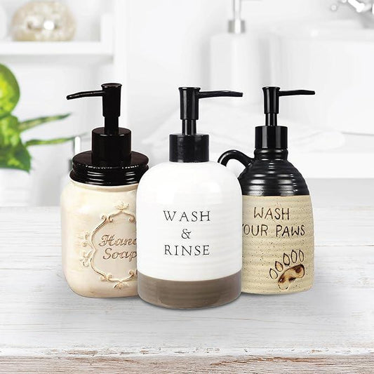 Young's Inc. Farmhouse Soap Dispenser - Decorative Dish and Hand Soap Dispenser for Bathroom and Kitchen - Bear Paw, Brown - 3.5'' X3.5'' X7.75'' - ModernBath