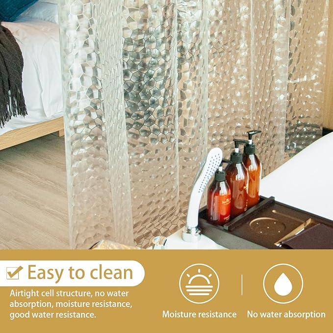 NTBAY EVA Clear Shower Curtain with Water Cube, Water-Repellent Liner with 3 Magnets for Bathroom, 72x78 Inches - ModernBath