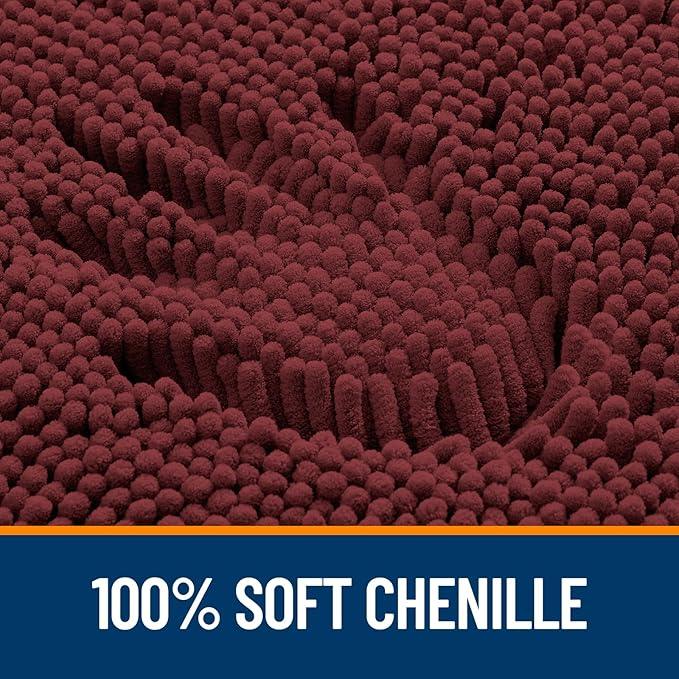 OLANLY Bathroom Rugs 30x20, Extra Soft Absorbent Chenille Bath Rugs, Rubber Backing Quick Dry, Machine Washable Bath Mats for Bathroom Floor, Tub and Shower, Home Decor Accessories, Andorra Red-Brown - ModernBath