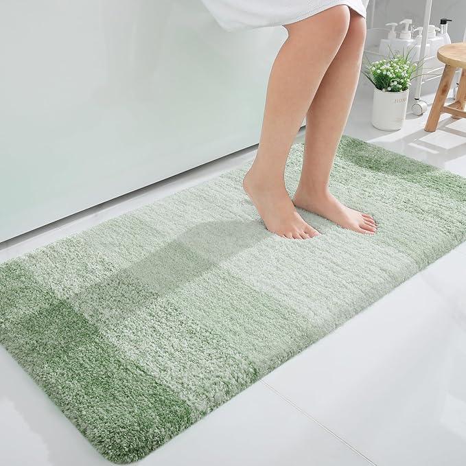 OLANLY Bathroom Runner Rugs 47x24, Extra Soft Absorbent Microfiber Bath Rugs, Rubber Backing, Quick Dry, Washable Bath Mats for Bathroom Floor, Tub and Shower, Home Decor Accessories, Sage Green - ModernBath