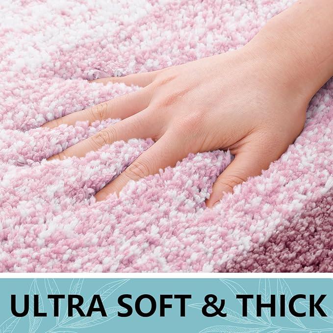 Arotive Microfiber Bathroom Rugs, Shaggy Soft and Absorbent Bath Rug, Non-Slip, Thick Plush Machine Washable Dry Bath Mats for Bathroom, Tub and Shower, 30x20, Mauve, Rectangular - ModernBath