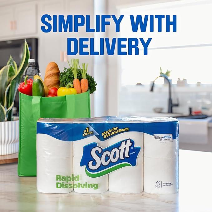 Scott Rapid-Dissolving Toilet Paper, 48 Double Rolls, Septic-Safe, Toilet Paper - ModernBath