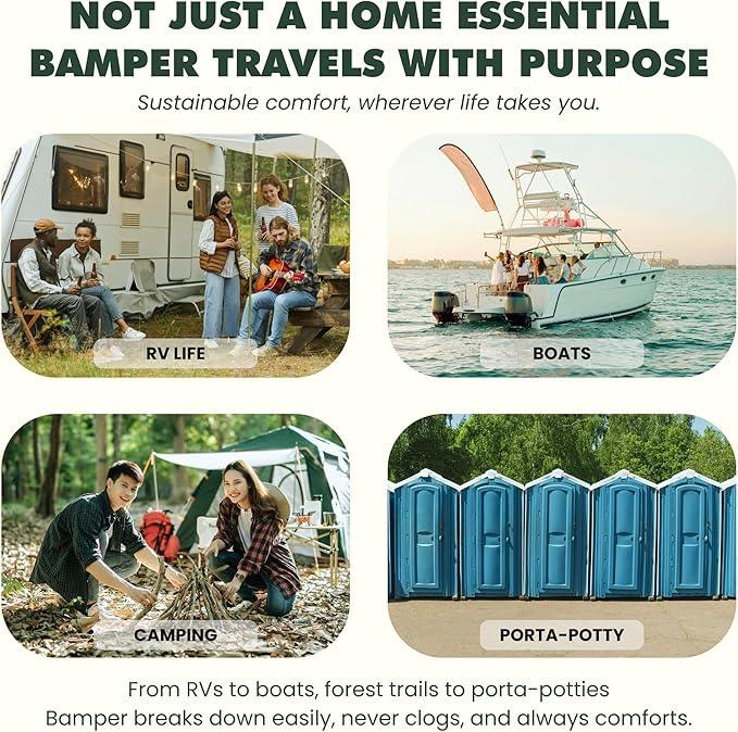Bamboo Toilet Paper, 3-Ply & 380 Sheets, Soft & Strong Organic Bath Tissue, Chemical-Free & Hypoallergenic, Septic Safe, PFAS-Free, Tree-Free Bathroom Tissue (24 Extra-Large Rolls) - ModernBath