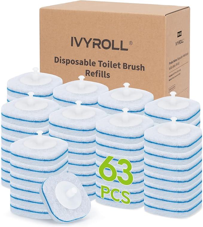 Toilet Bowl Cleaner Wand Refills Compatible with CLOROX, 63 Count Disposable Toilet Brush Refills, Replacement Heads for Toilet Cleaning System - ModernBath