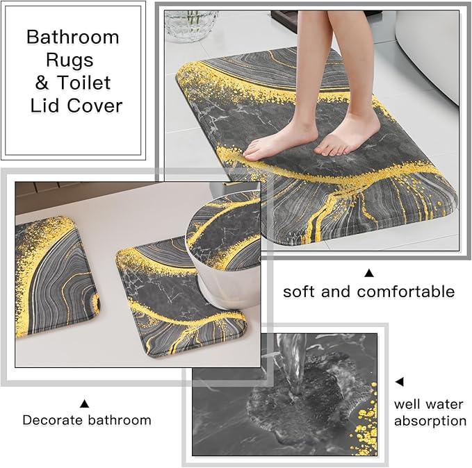 25PCS Bathroom Accessory Set, Beige Bathroom Set with Large-Capacity 4 Gallon Trash Can,Bathroom Rugs Set, Waterproof Shower Curtain, Toilet Brush, Toothbrush Holder & Soap Dispenser - ModernBath