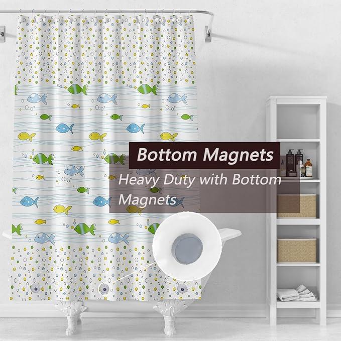 TIKABC Shower Curtain Liner, 4G PEVA Square Shower Liner, Plastic Waterproof Shower Curtains, 72x72 inch with Grommet Holes 3 Magnetic Weights - ModernBath