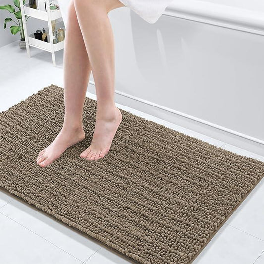 Arotive Luxury Chenille Bathroom Rug Mat, Extra Soft Thick Absorbent Shaggy Bath Rugs, Non-Slip Machine Wash Dry, Plush Bath Mats for Bathroom, Shower and Tub, 44x24, Camel - ModernBath
