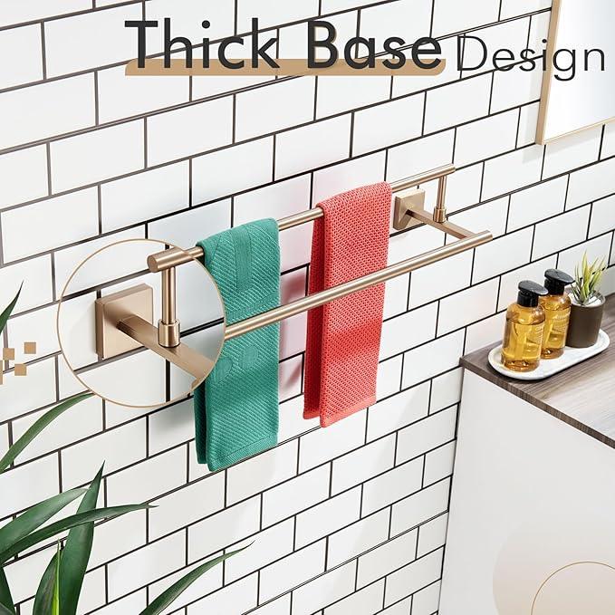 KOKOSIRI Towel Bars 20-Inch Bathroom Towel Holder Champagne Bronze Bath Towel Rails Kitchen Racks for Cabinet Stainless Steel B5009CPG-L20 - ModernBath