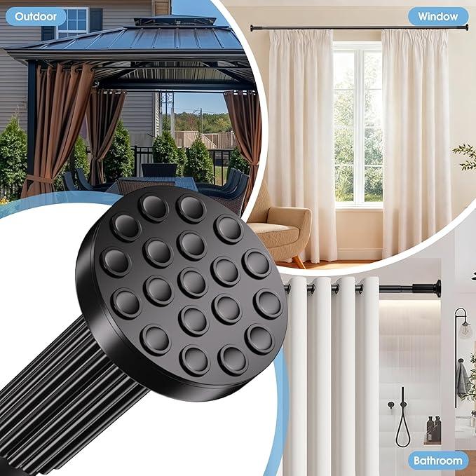 Tension Curtain Rod 51–168 In (4.25–14 ft),Extra Long Outdoor Curtain Rod for Window or Bathroom Patio,Easy to Install No Drilling Never Rust,Heavy Duty Adjustable Spring Shower Rod - ModernBath