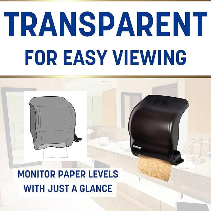 San Jamar Classic Element Paper Towel Dispenser Wall-Mounted Commercial Roll Dispenser, Fits All Core Sizes with Lever for Bathroom, Kitchens, and Restaurants, Plastic, Universal Paper, Black Pearl - ModernBath