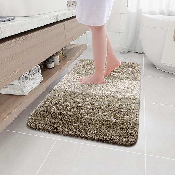 Arotive Microfiber Bathroom Rugs, Shaggy Soft and Absorbent Bath Rug, Non-Slip, Thick Plush Machine Washable Dry Bath Mats for Bathroom, Tub and Shower, 36x24, Coffee, Rectangular - ModernBath