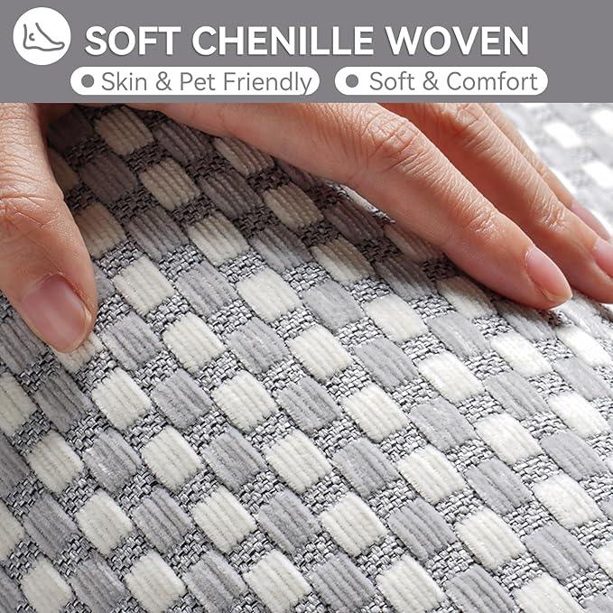 YDKGL Non Slip Bath Mat Bathroom Rugs, Soft Braided Ultra Thin Bath Mats, Super Absorbent Quick Dry Bath Rug Shower Mat, Rubber Backing, Fit Under Door Bathroom Floor, Machine Washable, Gray 16" x 24" - ModernBath