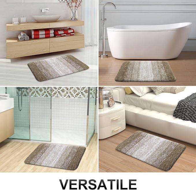 OLANLY Bathroom Runner Rugs 47x17, Extra Soft Absorbent Microfiber Bath Rugs, Rubber Backing, Quick Dry, Machine Washable Bath Mats for Bathroom Floor, Tub and Shower, Home Decor Accessories, Coffee - ModernBath