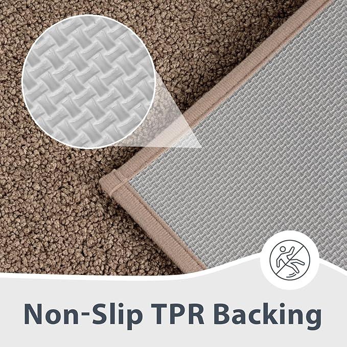 anllugs Bathroom Rugs 24" x 36", Non-Slip Extra Soft Absorbent Bath Rugs, Machine Washable Quick Dry Bath Mats for Bathroom Floor, Shower, Bathtub and Sink, Grayish Brown & Coffee - ModernBath