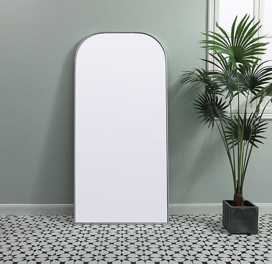 Illuminate, Metal Frame Arch Full Length Mirror 32X66 Inch in, Modern, Silver - ModernBath