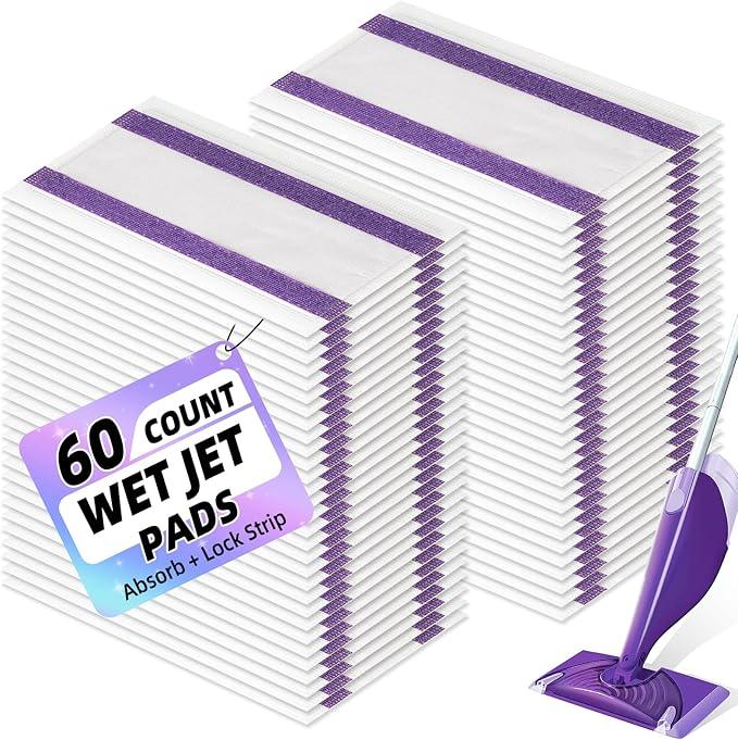 60 Count Mopping Pad for Wet Jet Mop Disposable Wetjet Pads Refills Replacement for Wet Pads Refill Compatible with Wet Jet Pads Thickness & Absorbent for Household Multi-Surface - ModernBath
