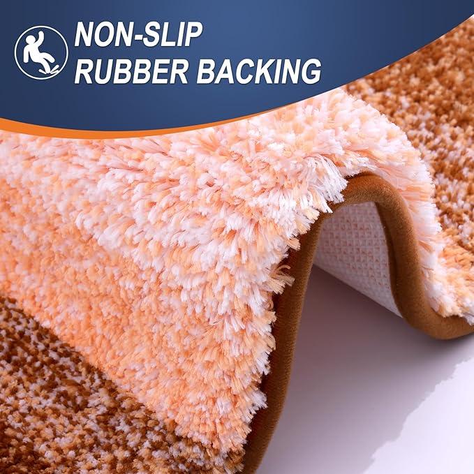 OLANLY Bathroom Rugs Mat 30x20, Extra Soft Absorbent Microfiber Bath Rugs, Rubber Backing, Quick Dry, Machine Washable Bath Mats for Bathroom Floor, Tub and Shower, Home Decor Accessories, Orange - ModernBath