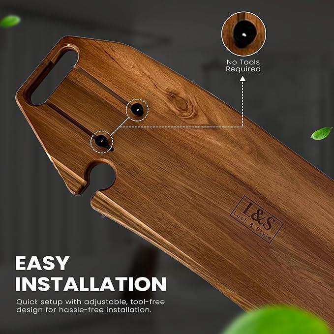 Lush & Style Premium Large Bathtub Tray Large & Thick 35x10 Inch, Acacia Wood Luxury, Waterproof, Non-Toxic, Adjustable Legs, No Tools Required,Caddy Tray, Luxury Bath Accessories,New Home Essenials - ModernBath