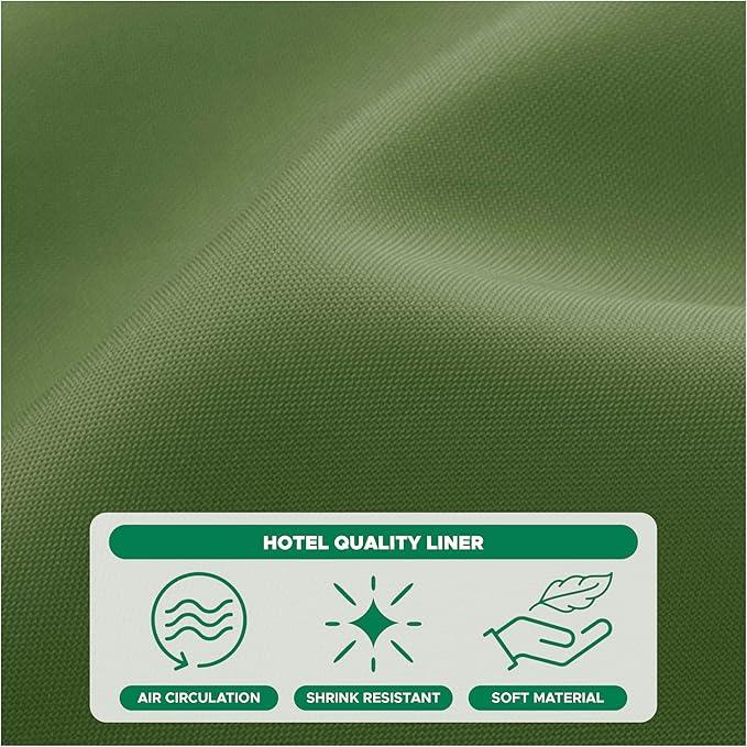 Biscaynebay Hotel Quality Fabric Shower Curtain Liners 72 Inch by 72 Inch, Sage Water Resistant Bathroom Curtains Rust Resistant Grommets & Weighted Bottom Hem Machine Washable - ModernBath
